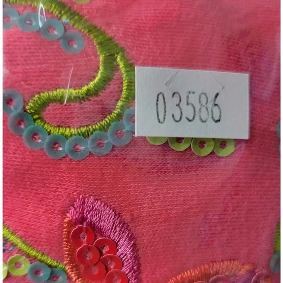 Quaker Factory Kraftan Dress Womens XL Pink Embroidered Sequin Floral Tunic New - Picture 13 of 13